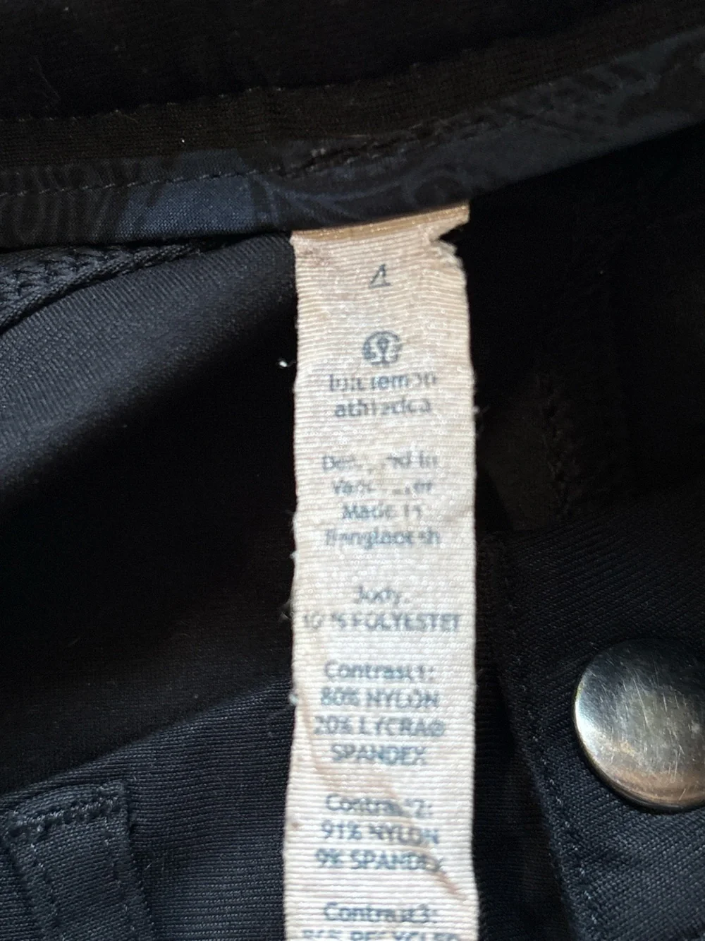 Lululemon AthleticaUrbanite Pant Black Sz 4